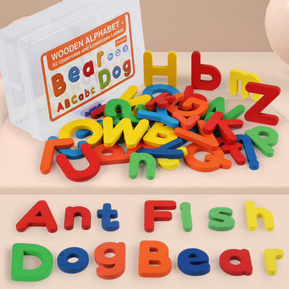 Wooden Magnetic Alphabet Letters Set – Uppercase & Lowercase [6506-6]