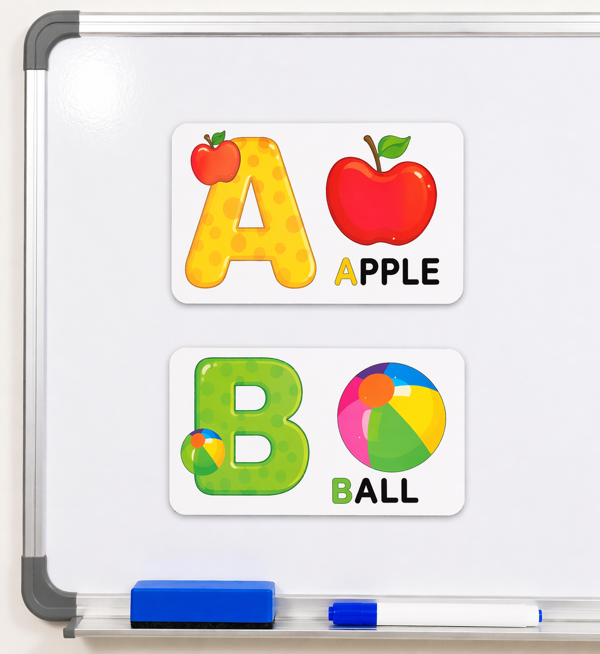 Magnetic Cards - Letter With Pictures [Rectangular] (28 PCS Set) [51103-15]