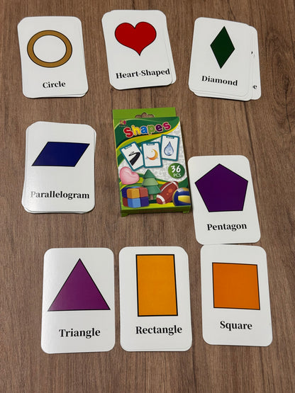 Shapes Flashcards – 36-Piece Shape Recognition Learning Set