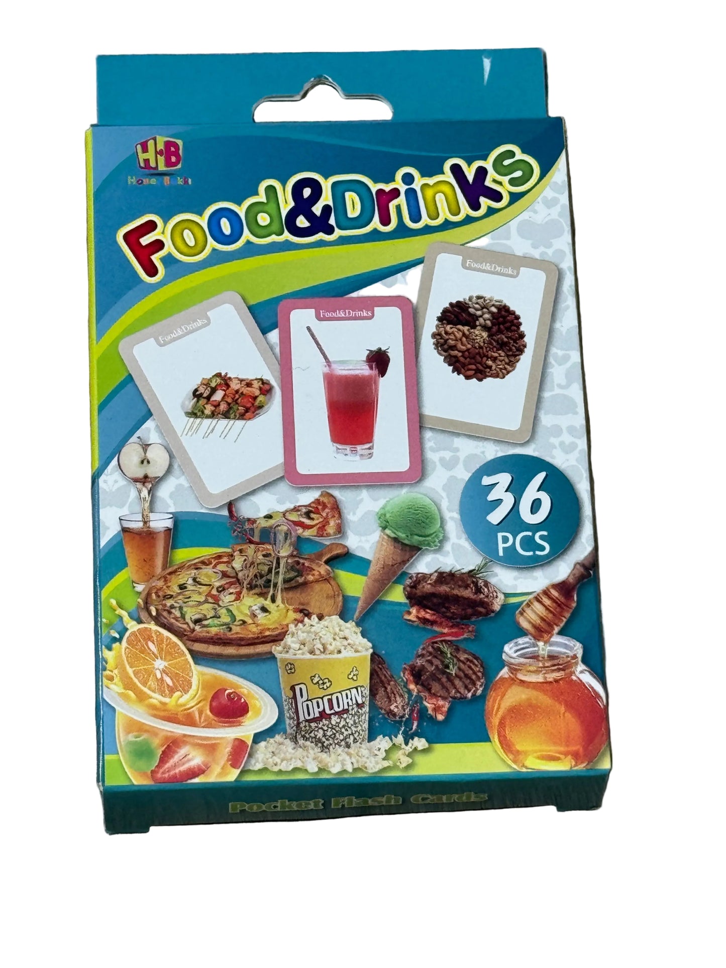 Food & Drinks Flashcards – 36-Piece Learning Set