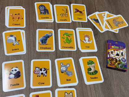 Animals Flashcards – 36-Piece Learning Set [51107-12]