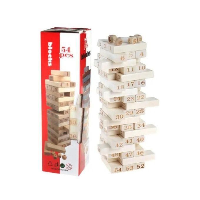 Wooden Tower Stacking Game (54 Jenga Blocks) [6503-16]