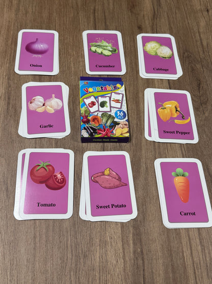 Vegetables Flashcards – 36-Piece Vocabulary Learning Set