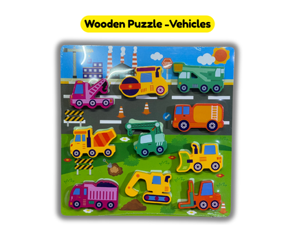 Wooden Garden Animals Puzzle Board [51106-9]