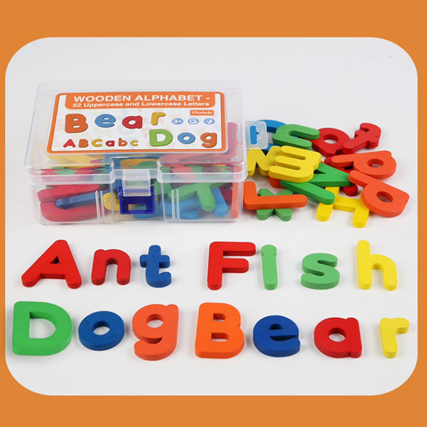 Wooden Magnetic Alphabet Letters Set – Uppercase & Lowercase [6506-6]