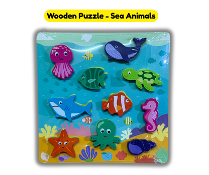 Wooden Garden Animals Puzzle Board [51106-9]