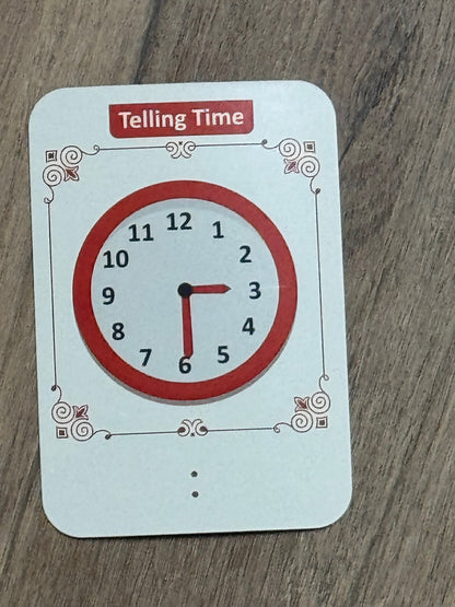 Telling Time Flashcards – 36-Piece Clock & Time Learning Set