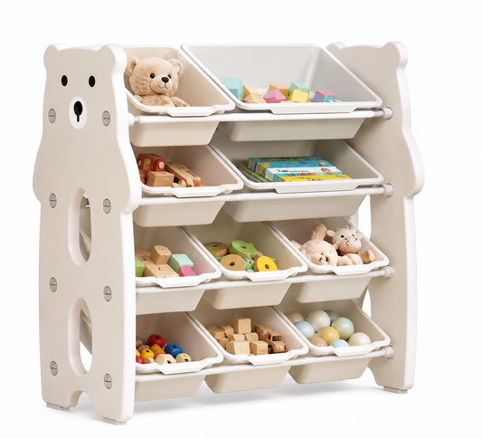 Bear-Themed Kids Toy Storage Organizer with Removable Bins [6508-13]