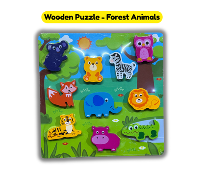 Wooden Garden Animals Puzzle Board [51106-9]