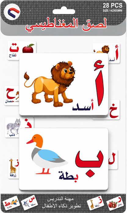 Magnetic Cards - Arabic Letters with White Background and Pictures [51103-21]