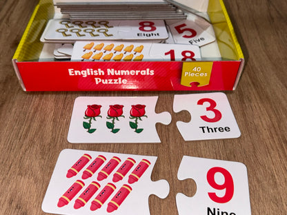 English Numerals Puzzle (40 Pieces) [51107-15]