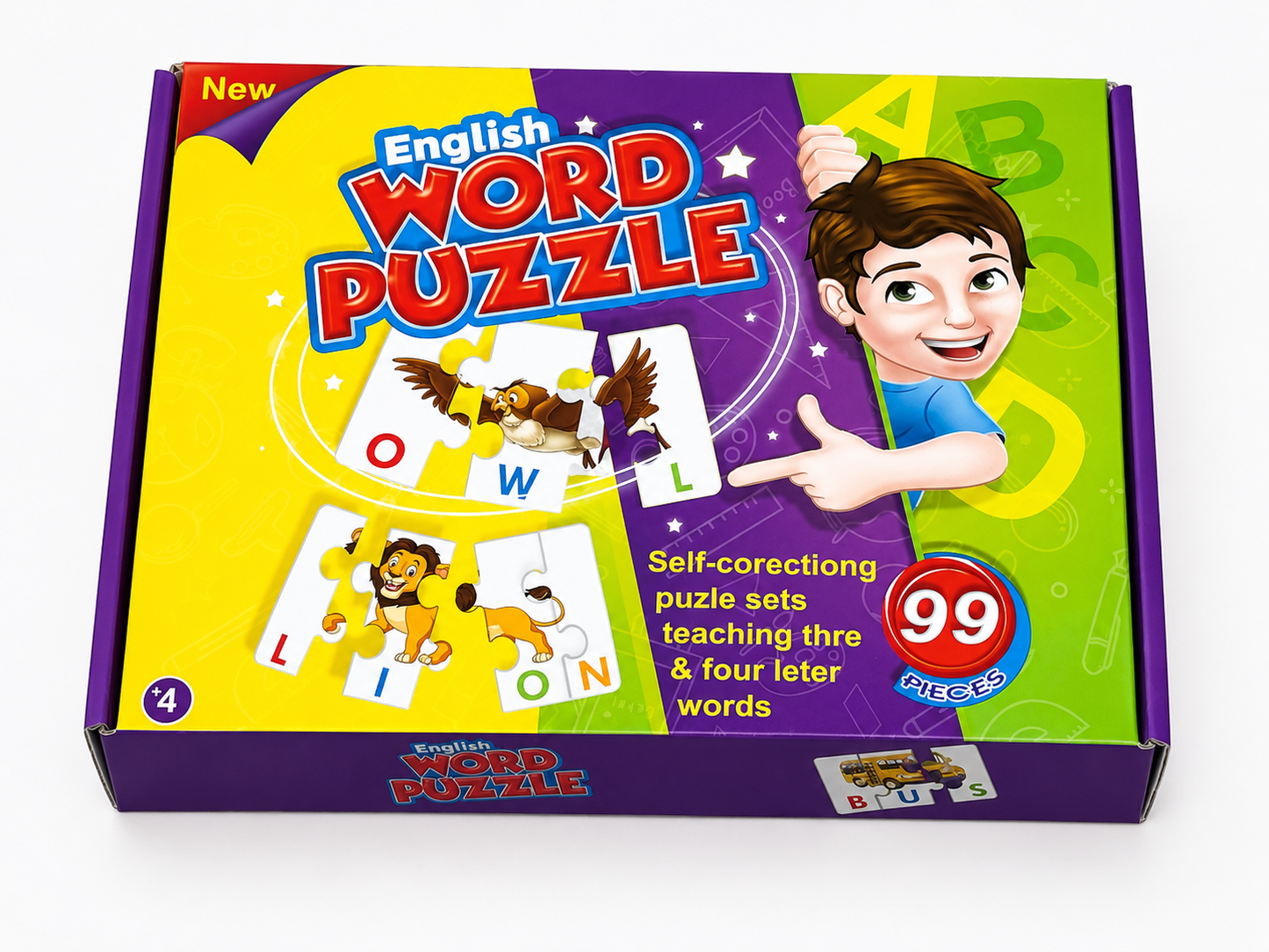 English Word Puzzle – 3 & 4 Letter Words (99 Pieces) [51107-16]