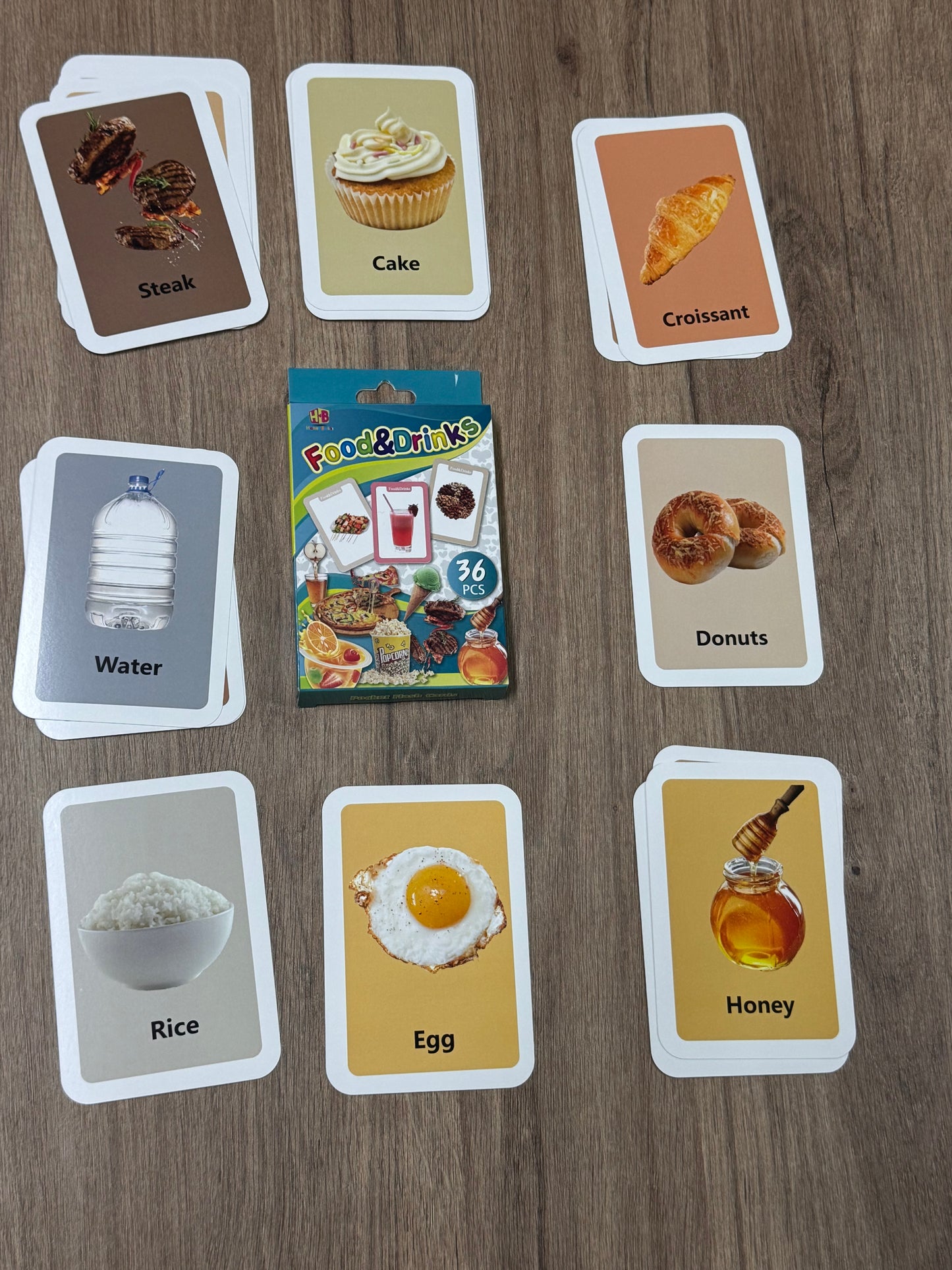 Food & Drinks Flashcards – 36-Piece Learning Set