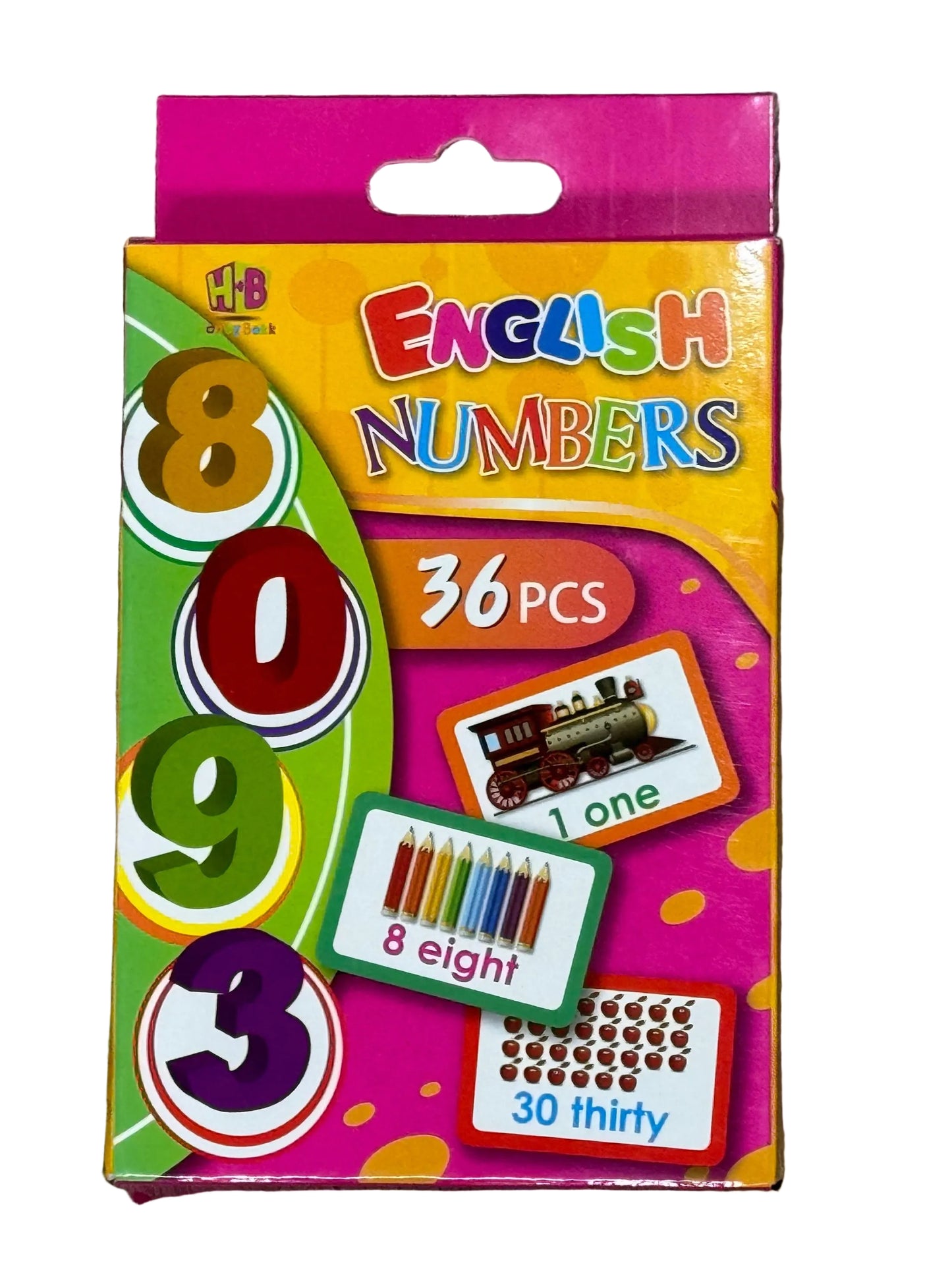 English Numbers Flashcards – 36-Piece Counting & Number Learning Set