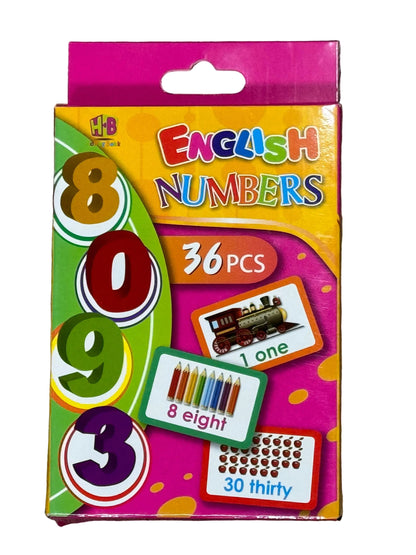 English Numbers Flashcards – 36-Piece Counting & Number Learning Set