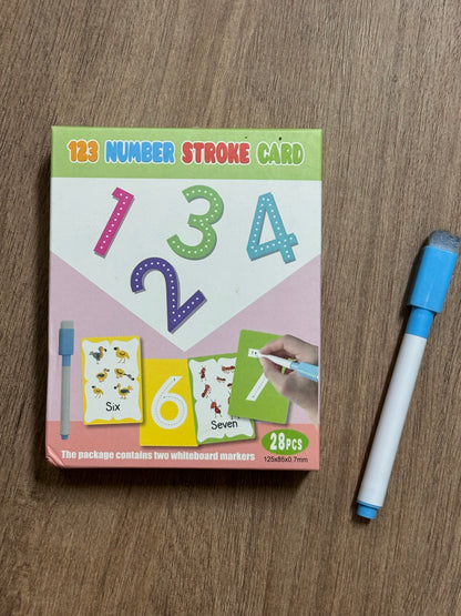 Number Stroke Flashcards Set – Trace, Wipe & Count [51103-14]