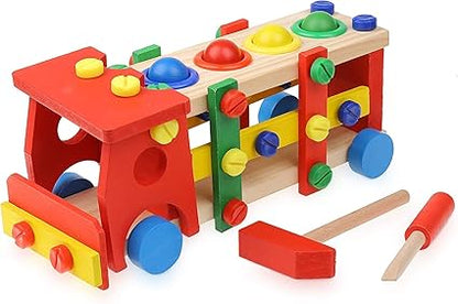 Wooden Knock Down Toy Car / Lorry [51106-18]