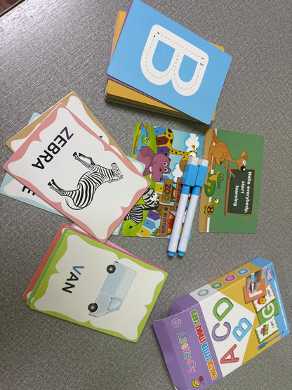 Letter Stroke Flashcards Set – Trace, Wipe & Vocab [51103-14]