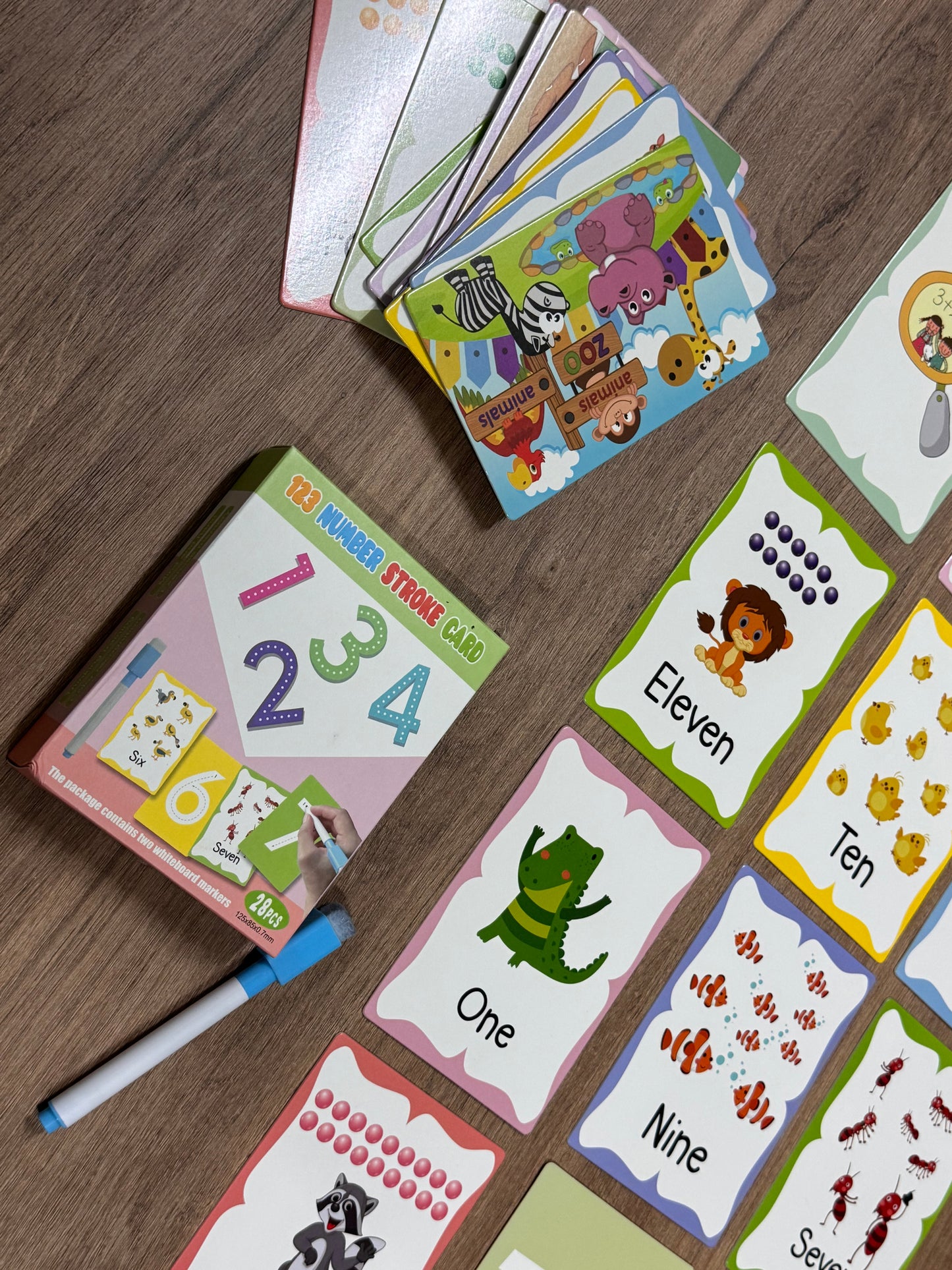 Number Stroke Flashcards Set – Trace, Wipe & Count [51103-14]