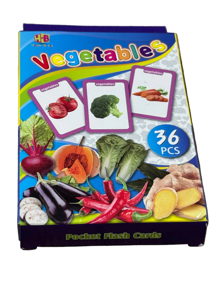 Vegetables Flashcards – 36-Piece Vocabulary Learning Set