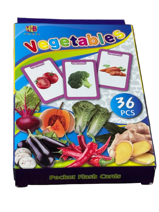 Vegetables Flashcards – 36-Piece Vocabulary Learning Set