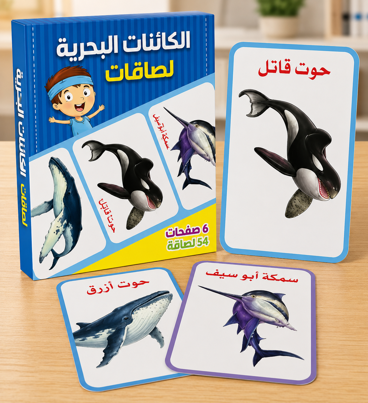 Arabic Flash Card - Sea Animals [6505-11D]