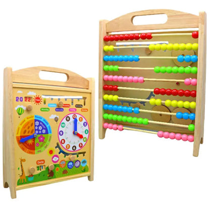 2-in-1 Wooden Calendar & Abacus Learning Board (Double-Sided) [51106-2]