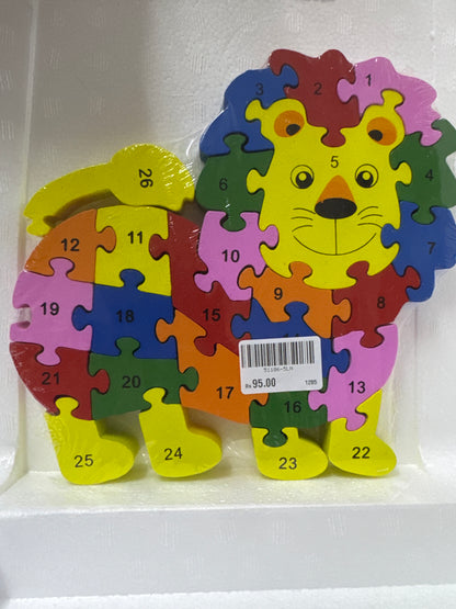 Double-Sided Wooden Puzzle Set – Numbers (1–26) & Alphabet (A–Z) [51106-5]