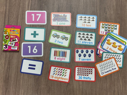 English Numbers Flashcards – 36-Piece Counting & Number Learning Set