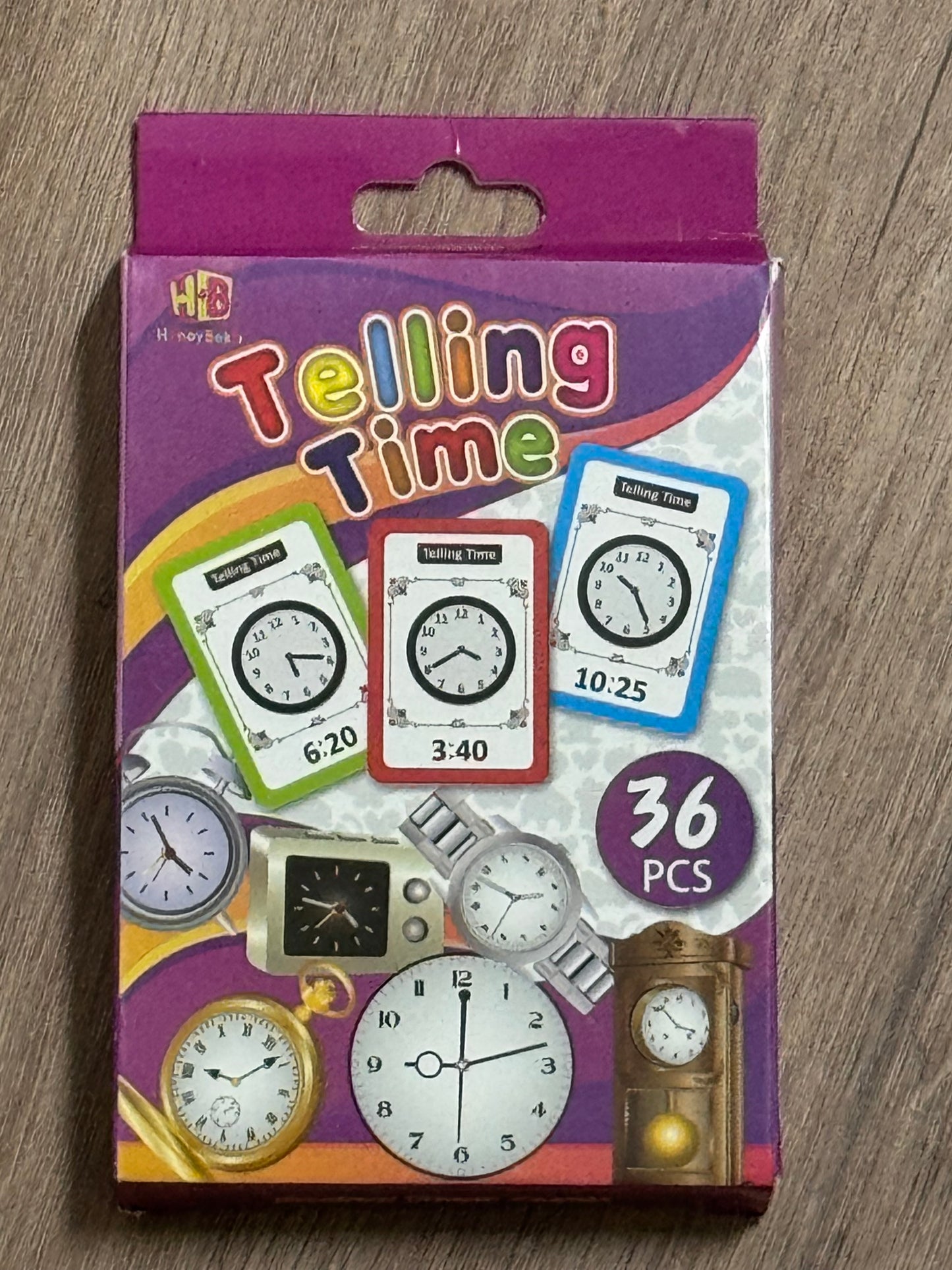 Telling Time Flashcards – 36-Piece Clock & Time Learning Set