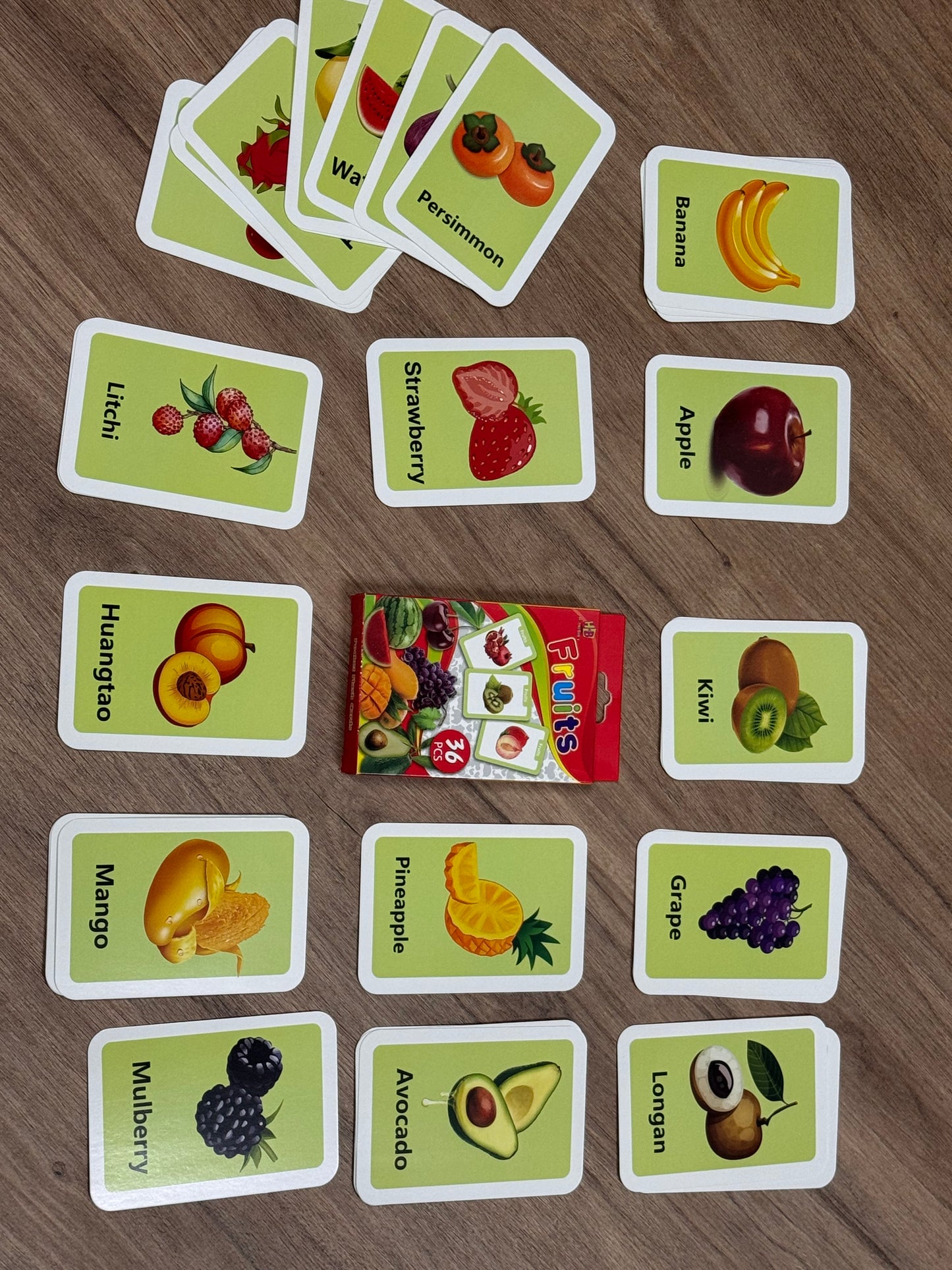 Fruits Flashcards – 36-Piece Vocabulary Learning Set