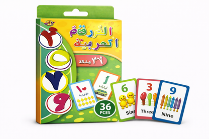 Arabic Numbers Flashcards – 36-Piece Learning Set [51107-12]
