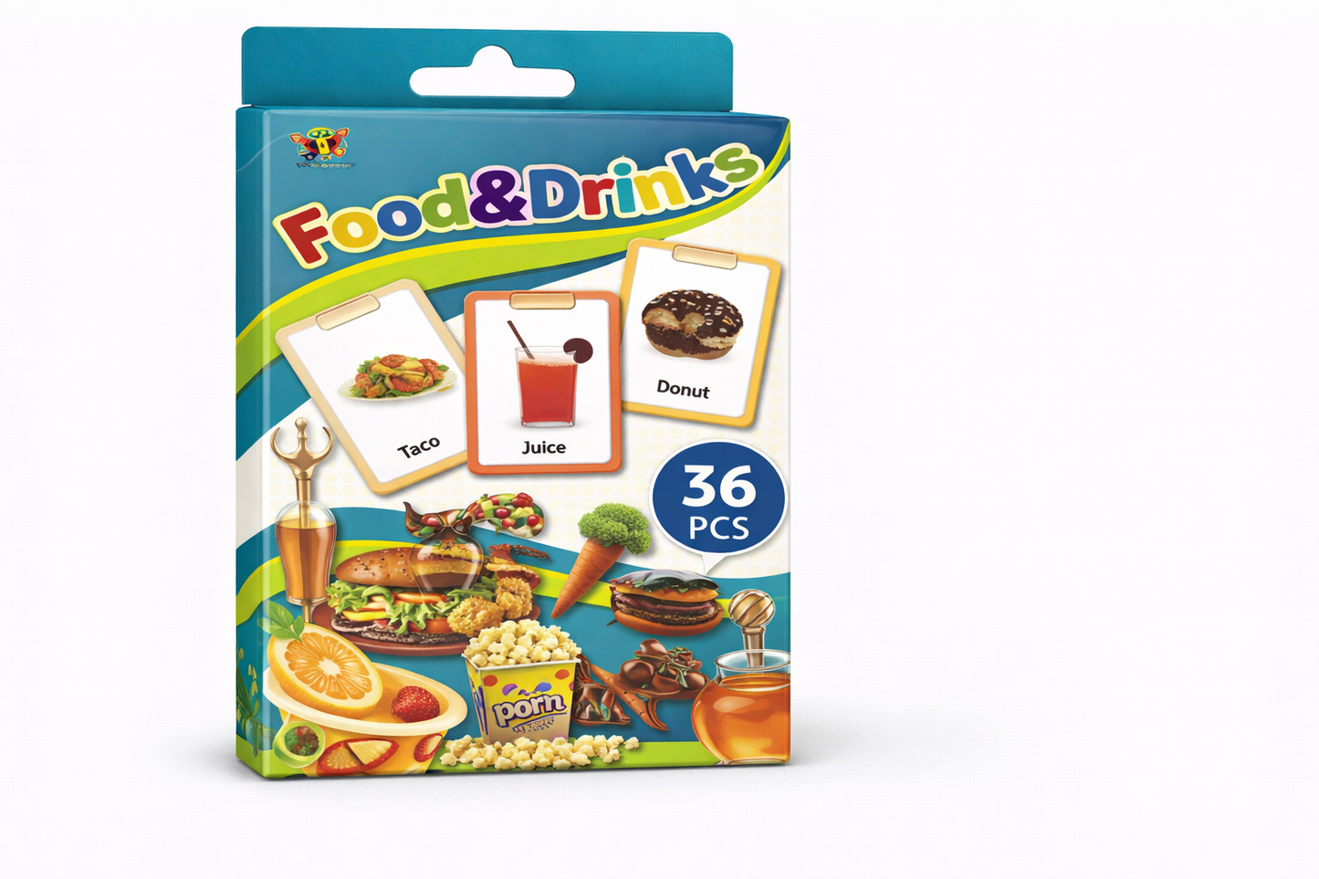 Food & Drinks Flashcards – 36-Piece Learning Set