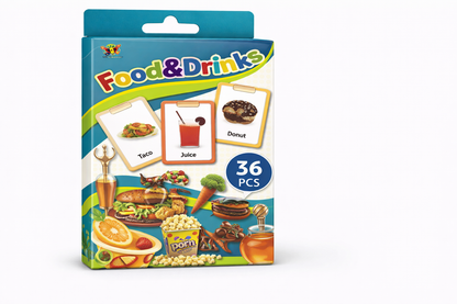 Food & Drinks Flashcards – 36-Piece Learning Set