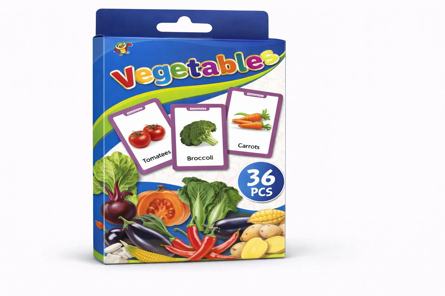 Vegetables Flashcards – 36-Piece Vocabulary Learning Set