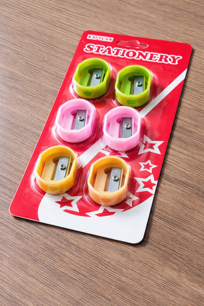 Mini Pencil Sharpener Set – Pack of 6 (Assorted Colours) [51102-3]