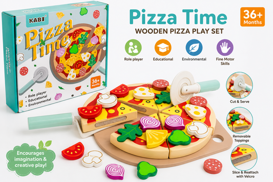 Wooden Pizza Play Set (3+ Years) [6503-6]