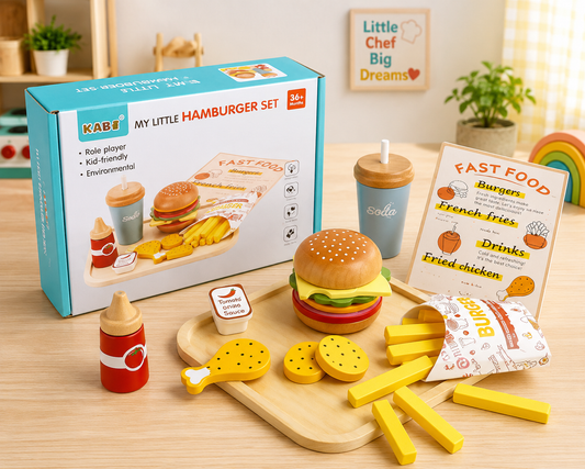 Wooden Burger Play Food Set [6503-23]