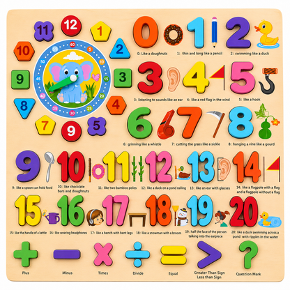 Wooden Alphabet, Number and Clock [51106-1]