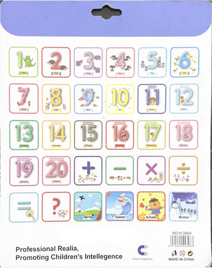 Magnetic Cards - Numbers Square With Pictures (30 PCS Learning Set) [51103-27]