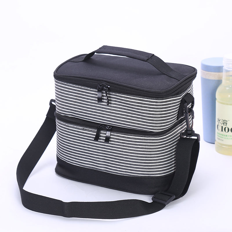 Lunch Bag - Stripy Double-Layer Insulated (51105-4)