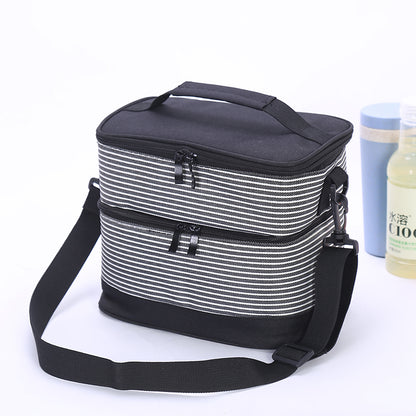 Lunch Bag - Stripy Double-Layer Insulated (51105-4)