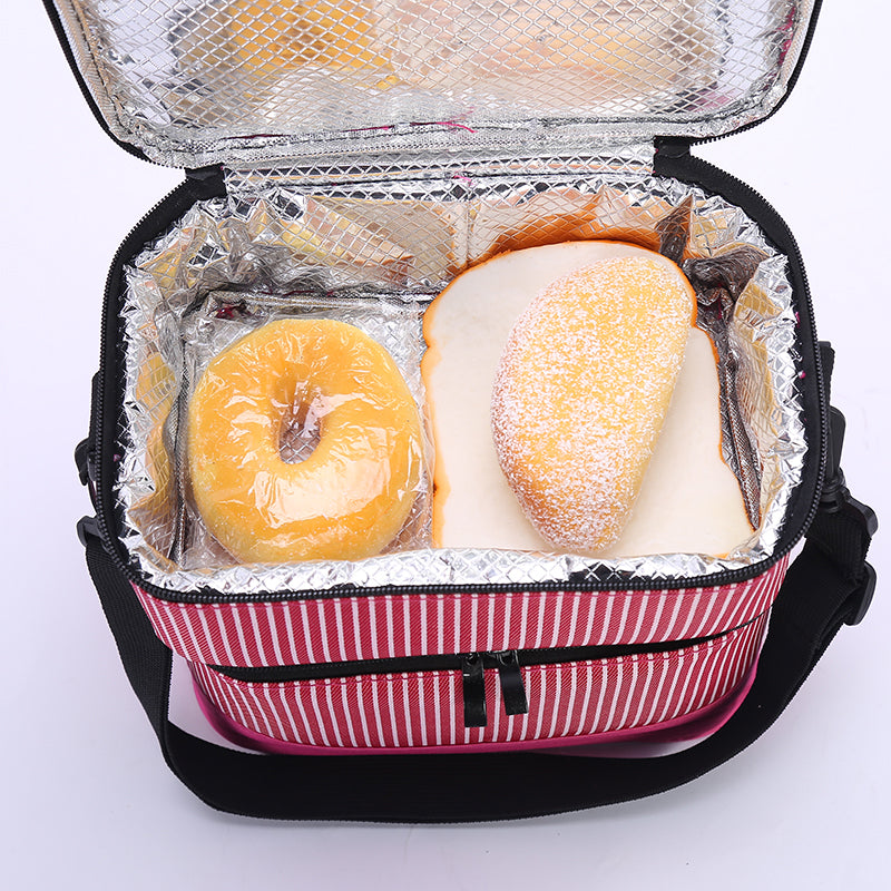 Lunch Bag - Stripy Double-Layer Insulated (51105-4)