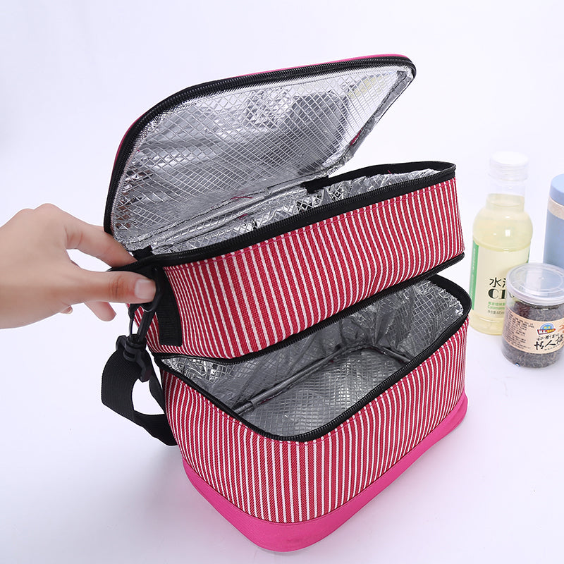 Lunch Bag - Stripy Double-Layer Insulated (51105-4)