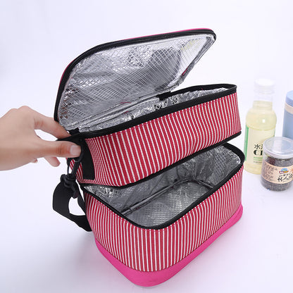 Lunch Bag - Stripy Double-Layer Insulated (51105-4)
