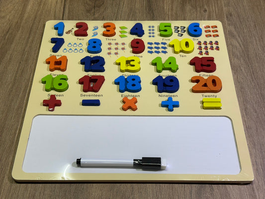 🔢 Wooden No 1-20 & Shapes & Alphabets  with Whiteboard[51106-11]