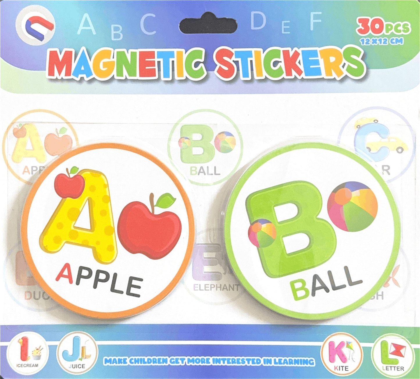 Magnetic Cards - Round Alphabets With Pictures (30 PCS Learning Set) [51103-25]