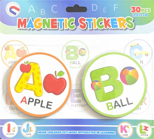 Magnetic Cards - Round Alphabets With Pictures (30 PCS Learning Set) [51103-25]