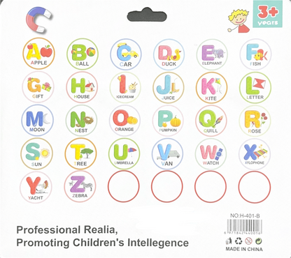 Magnetic Cards - Round Alphabets With Pictures (30 PCS Learning Set) [51103-25]