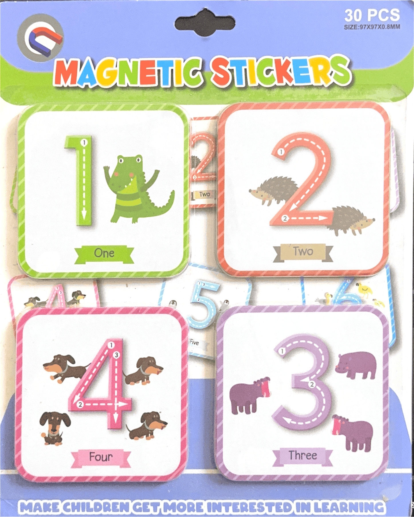 Magnetic Cards - Numbers Square With Pictures (30 PCS Learning Set) [51103-27]